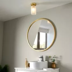 Dunelm Fryer Bathroom 1 Light Flush Ceiling Gold -DUNEL House Shop 30766172 alt02