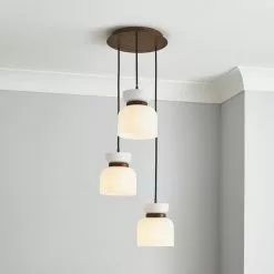Dunelm Tien Walnut 3 Light Cluster Ceiling Fitting