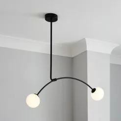 Dunelm Gigi 2 Light Ceiling Fitting Black