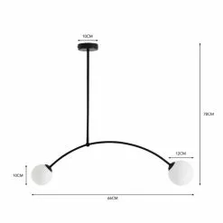 Dunelm Gigi 2 Light Ceiling Fitting Black -DUNEL House Shop 30768635 alt07