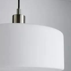 Dunelm Amelie Opal Satin Nickel Glass Light Ceiling Fitting -DUNEL House Shop 30768663 alt02