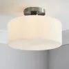 Dunelm Amelie Opal Satin Nickel Glass Flush Ceiling Fitting -DUNEL House Shop 30768664