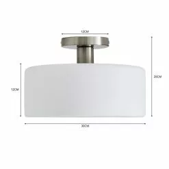 Dunelm Amelie Opal Satin Nickel Glass Flush Ceiling Fitting -DUNEL House Shop 30768664 alt07