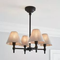 Dorma Bedford 4 Light Black Ceiling Fitting