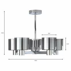 Dunelm Erin Ceiling 5 Light Smoked Ceiling Fitting -DUNEL House Shop 30770070 alt07