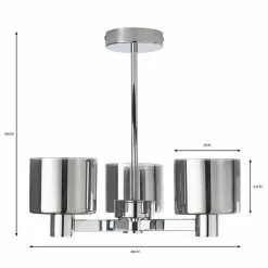 Dunelm Erin Ceiling 3 Light Smoked Ceiling Fitting -DUNEL House Shop 30770082 alt07