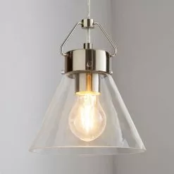 Dunelm Delavin 1 Light Pendant Glass Ceiling Fitting