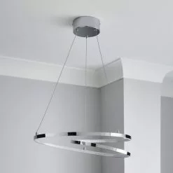 Dunelm Menton Integrated LED Swirl Chrome Semi-Flush Ceiling Fitting -DUNEL House Shop 30781656 alt01