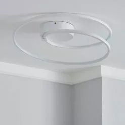 Dunelm Menton Integrated LED Swirl White Semi-Flush Ceiling Fitting -DUNEL House Shop 30781658 alt01
