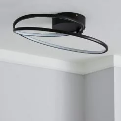 Dunelm Menton Integrated LED Swirl Black Semi-Flush Ceiling Fitting -DUNEL House Shop 30781659 alt01