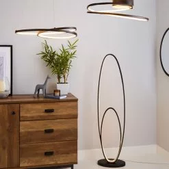 Dunelm Menton Integrated LED Swirl Black Semi-Flush Ceiling Fitting -DUNEL House Shop 30781659 alt04