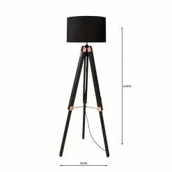 Dunelm Trio Tripod Black And Copper Floor Lamp -DUNEL House Shop 30787667 alt04