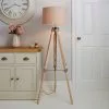 Dunelm Trio Tripod Light Wood Floor Lamp -DUNEL House Shop 30787668