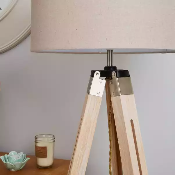 Dunelm Trio Tripod Light Wood Floor Lamp 5 Dunelm Trio Tripod Light Wood Floor Lamp - Image 3