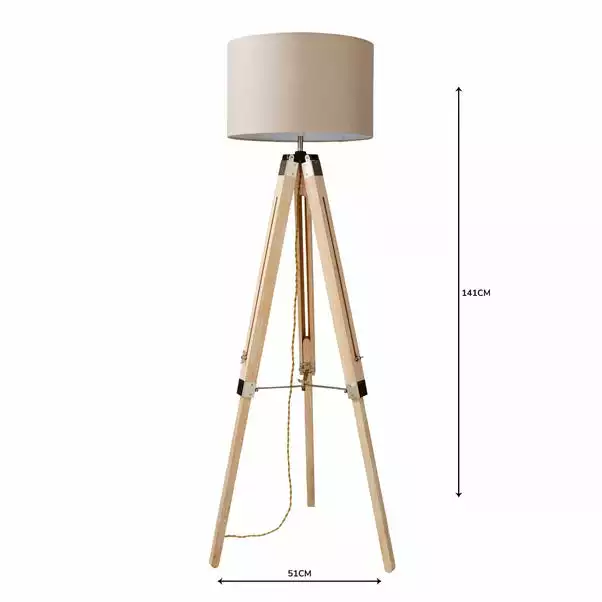 Dunelm Trio Tripod Light Wood Floor Lamp 7 Dunelm Trio Tripod Light Wood Floor Lamp - Image 5