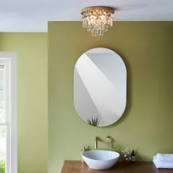 Dunelm Bel Air Satin Gold Bathroom 3 Light Flush Ceiling Fitting -DUNEL House Shop 30789884 alt04