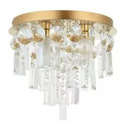 Dunelm Bel Air Satin Gold Bathroom 3 Light Flush Ceiling Fitting -DUNEL House Shop 30789884 alt05