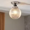 Dunelm Broden Ribbed 1 Light Flush Bathroom Ceiling Fitting -DUNEL House Shop 30789886