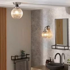 Dunelm Broden Ribbed 1 Light Flush Bathroom Ceiling Fitting -DUNEL House Shop 30789886 alt04