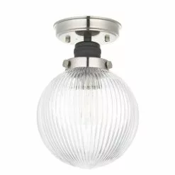 Dunelm Broden Ribbed 1 Light Flush Bathroom Ceiling Fitting -DUNEL House Shop 30789886 alt05