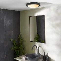 Dunelm Pluto Black Bathroom 1 Light Flush Ceiling Fitting -DUNEL House Shop 30789911 alt04