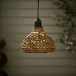 Churchgate Grey Polyrattan Pendant Light Lamp Shade Solar D15cm -DUNEL House Shop 30792766 alt02