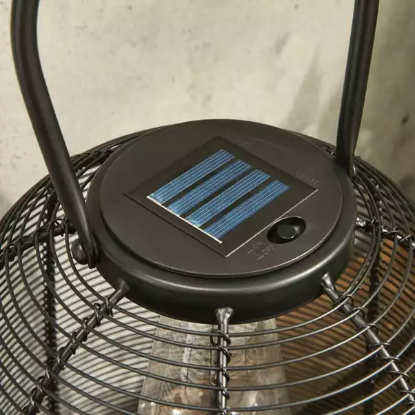 Elements Black Wire Solar Lantern 23.8cm X30cm 4 Elements Black Wire Solar Lantern 23.8cm X30cm - Image 2