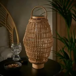 Dunelm San Marino Solar Poly Rattan Lantern Large