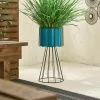 Elements Teal Planter On Wire Frame -DUNEL House Shop 30795357