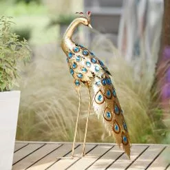 Dunelm Gold Peacock Decor Ornament