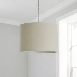 Dunelm Luna 28cm Drum Shade Natural -DUNEL House Shop 30796678 alt01