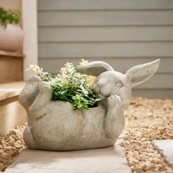 Dunelm Laying Down Rabbit Planter