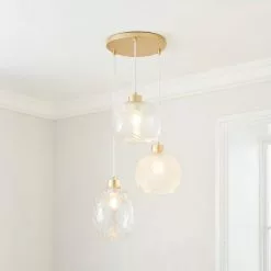 Dunelm Elodie Clear 3 Light Cluster Ceiling Fitting