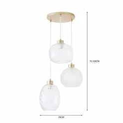 Dunelm Elodie Clear 3 Light Cluster Ceiling Fitting -DUNEL House Shop 30798658 alt05