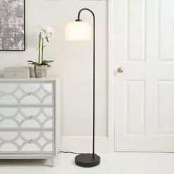 Dunelm Palazzo Black Frosted Floor Lamp