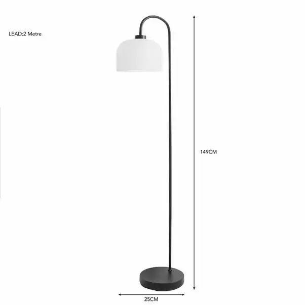 Dunelm Palazzo Black Frosted Floor Lamp 8 Dunelm Palazzo Black Frosted Floor Lamp - Image 6