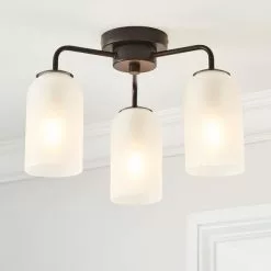 Dunelm Palazzo Semi Flush 3 Frosted Light Fitting
