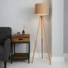 Dunelm Jandia Wooden Tripod Natural Floor Lamp -DUNEL House Shop 30801900