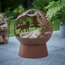 Dunelm Oxidised Woodland Globe Fire Pit -DUNEL House Shop 30802069 alt04