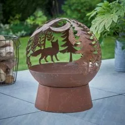 Dunelm Oxidised Woodland Globe Fire Pit -DUNEL House Shop 30802069 alt05
