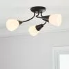 Dunelm Ordway Frosted 3 Light Black Ceiling Fitting -DUNEL House Shop 30802370