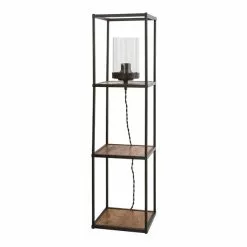 Dunelm Fulton Midi Shelved Floor Lamp Rustic Pine And Black -DUNEL House Shop 30802421 alt04