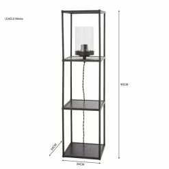 Dunelm Cole Midi Shelved Floor Lamp Black -DUNEL House Shop 30802423 alt05