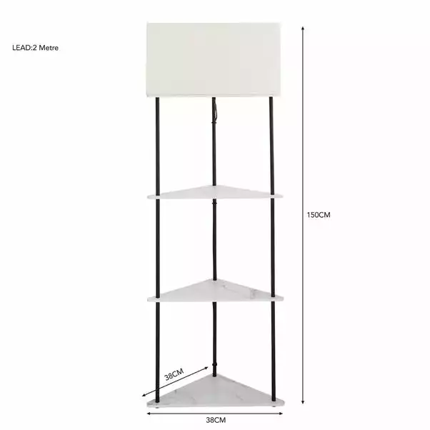 Dunelm Aiko Corner Shelved Floor Lamp Black And Faux Marble 7 Dunelm Aiko Corner Shelved Floor Lamp Black And Faux Marble - Image 5