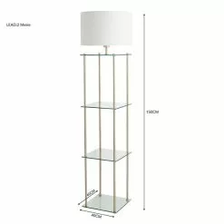 Dunelm Wendell Glass Shelved Floor Lamp -DUNEL House Shop 30802429 alt05