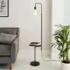 Dunelm Aubrey Exposed Bulb Floor Lamp With Table Black -DUNEL House Shop 30802433