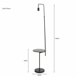 Dunelm Aubrey Exposed Bulb Floor Lamp With Table Black -DUNEL House Shop 30802433 alt05