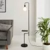 Dunelm Aubrey Exposed Bulb Floor Lamp With Table Black And Faux Marble -DUNEL House Shop 30802434