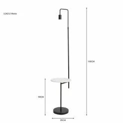 Dunelm Aubrey Exposed Bulb Floor Lamp With Table Black And Faux Marble -DUNEL House Shop 30802434 alt05
