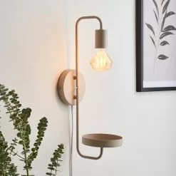 Dunelm Aubrey Exposed Bulb Shelf Wall Light